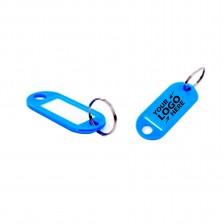 Plastic Key Tag with Label Window Ring Holder